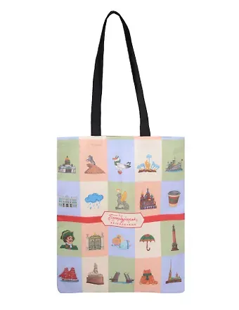 Сумка-шоппер СПб Петербургский калейдоскоп (текстиль) (40х32) (СК2025-300)