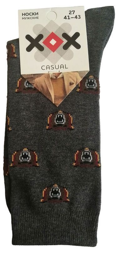 Носки мужские ХОХ Медведь темно-серые, р 29