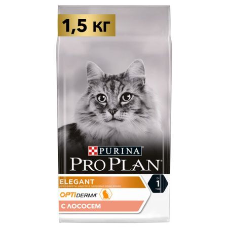 Корм для кошек PRO PLAN elegant сухой, лосось 1,5 кг