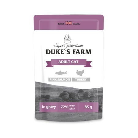 Корм для кошек DUKE`S FARM горбуша и индейка 85 г