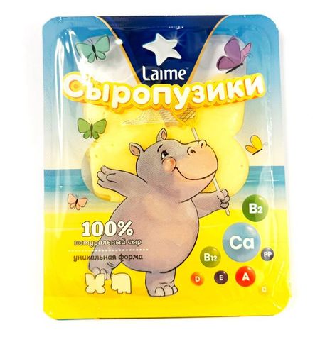 Сыр полутвердый Гауда Laime Сыропузики фигурная нарезка 45% БЗМЖ, 60 г