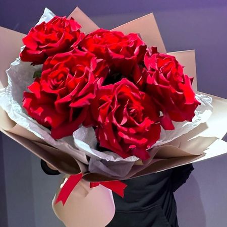 Букет живых цветов ДАРИ ЦВЕТЫ Букет из 5 французских красных роз букет живых ов дари ы букет 11 французских роз с зеленью