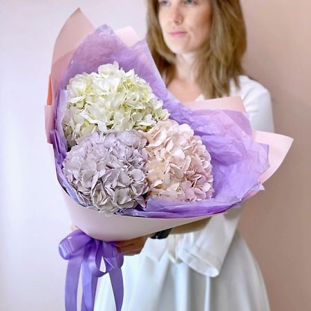 Букет живых цветов ДАРИ ЦВЕТЫ Букет из гортензий искусственный букет гортензий из шелка