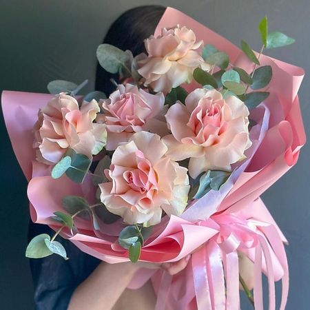 Букет живых цветов ДАРИ ЦВЕТЫ Французские розы с эвкалиптом ВАУ ЭФФЕКТ французские шифоновые шторы dzq