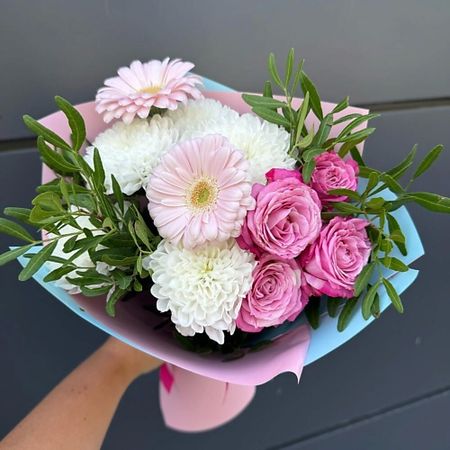 Букет живых цветов ДАРИ ЦВЕТЫ Букет мини с герберами искусственные ы недорого искусственный мини букет свадебные венки новогодние и рождественские украшения для дома скрапбукинг 6 шт