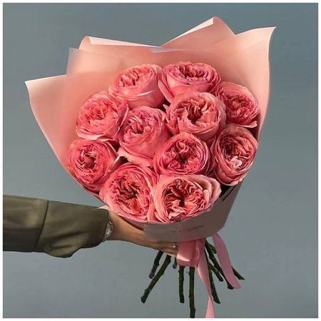 Букет живых цветов ДАРИ ЦВЕТЫ Букет из пионовидных роз 11 штук кабошоны из смолы ywbeads из 20 штук