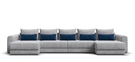 Модульный п-образный диван РИЧМОНД MODOOL Вельвет CORD серый