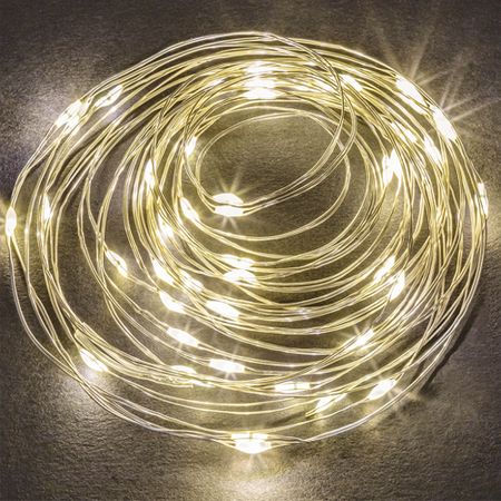 Гирлянда светодиодная Navigator Роса теплый белый 5,2 м (80 714) 8 шт украшения для ёлки из сизаля xunyihappy