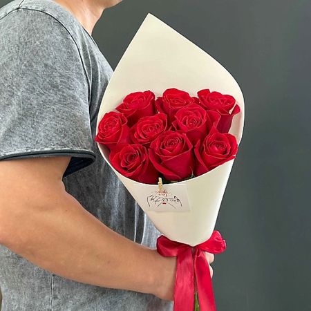 Букет живых цветов ЛАЙФБУКЕТ Букет из 9 красных роз 