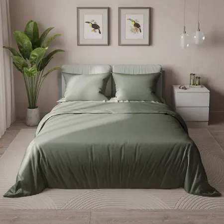 Комплект постельного белья Mona Liza евро сатин зеленый комплект постельного белья mona liza евро сатин grey