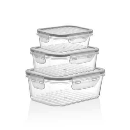 Набор контейнеров герметичных прозрачных Qlux quick 2 3шт 1,7/1/0,5 л