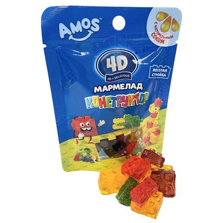 Конфеты жевательные Amos с соком 45 г