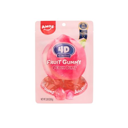 Конфеты жевательные Amos с соком персика 65 г