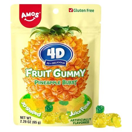 Конфеты жевательные Amos с соком ананаса 65 г