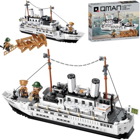 Конструктор Qman WORLD WAR II Транспортный корабль, 455 деталей артюр рембо пьяный корабль