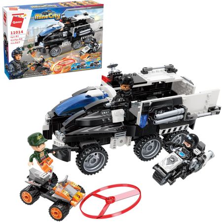 Конструктор Qman MineCity Полицейская боевая машинка отражает атаку 517 деталей