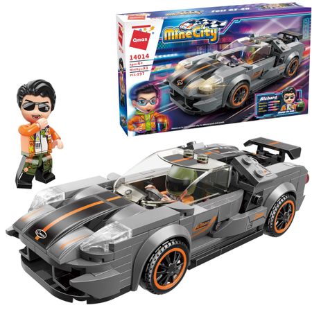 Конструктор Qman MineCity Гоночная машина серая 197 деталей