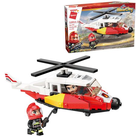 Конструктор Qman MineCity Пожарный вертолет 91 деталь