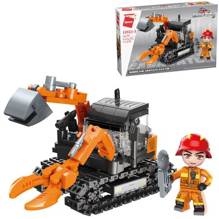 Конструктор Qman MineCity Пожарный трактор-манипулятор 176 деталей