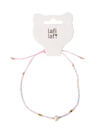 Браслет из бисера с бусинами розовый (12-253004-С37) (Lafilaf)