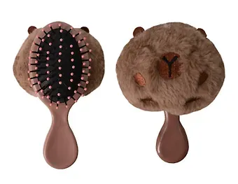 Расческа Капибара круглая (пластик, плюш) (13см) (12-3005A-2) (Lafilaf)