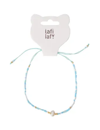 Браслет из бисера с бусинами голубой (12-253004-С38) (Lafilaf)