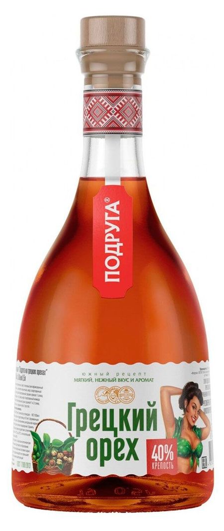 Настойка горькая Подруга Грецкий орех Россия, 1,5 л