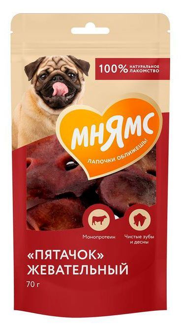 Лакомство для собак Мнямс На каждый день Пятачок жевательный, 70 г