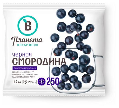Ягодная смесь Черная смородина Планета Витаминов замороженная, 250 г