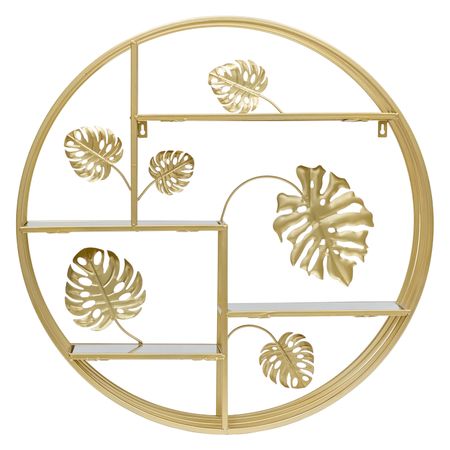 Полка настенная Glasar золотая 70х70x16 см