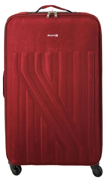 Чемодан мягкий Airport красный 4 колеса, р M