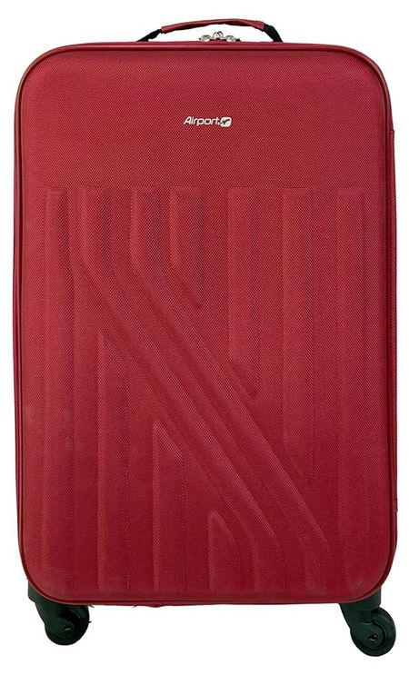 Чемодан мягкий Airport красный 4 колеса, р S