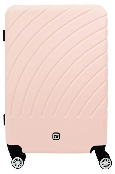 Чемодан жетский Airport розовый 8 колес, р L