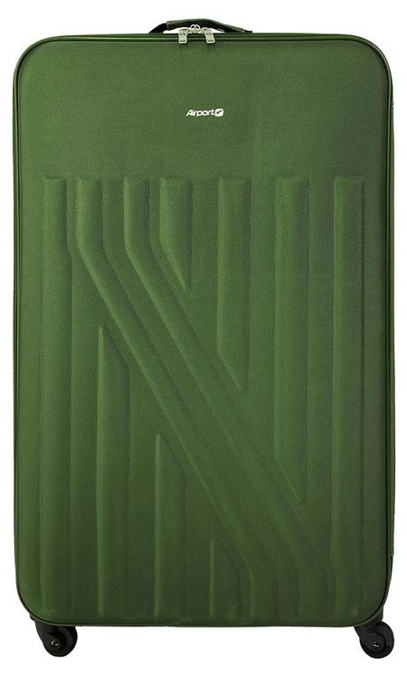 Чемодан мягкий Airport зеленый 4 колеса, р L
