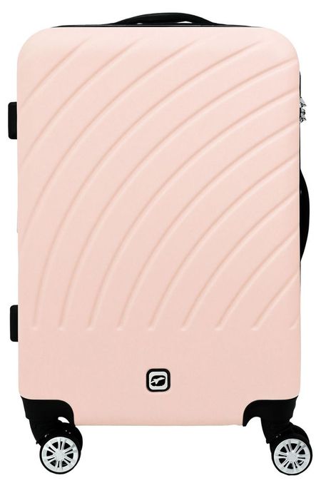 Чемодан жетский Airport розовый 8 колес, р M