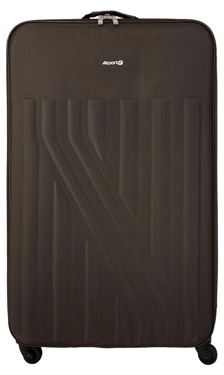 Чемодан мягкий Airport коричневый 4 колеса, р L