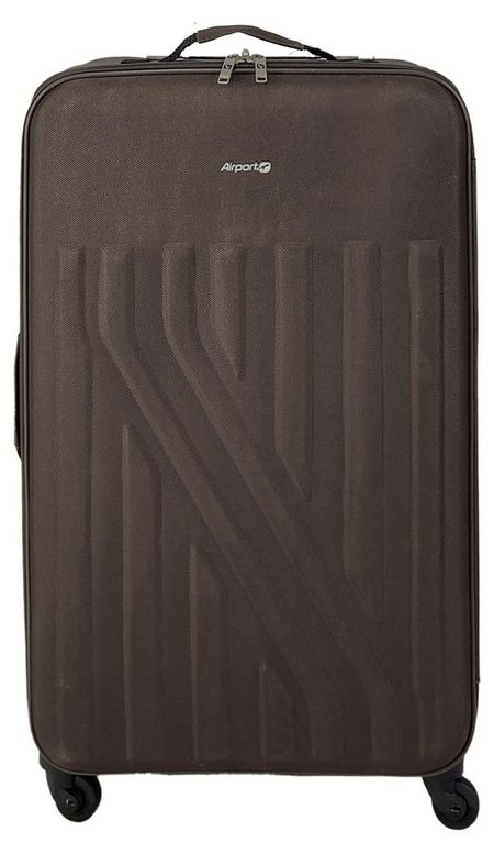 Чемодан мягкий Airport коричневый 4 колеса, р M