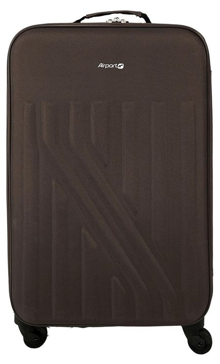 Чемодан мягкий Airport коричневый 4 колеса, р S