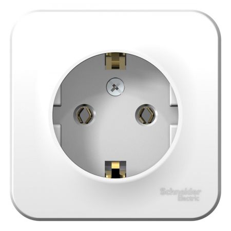 Розетка Systeme Electric Blanca накладная белая (BLNRA010101) розетка встраиваемая systeme electric blanca с заземлением без шторок 16 а