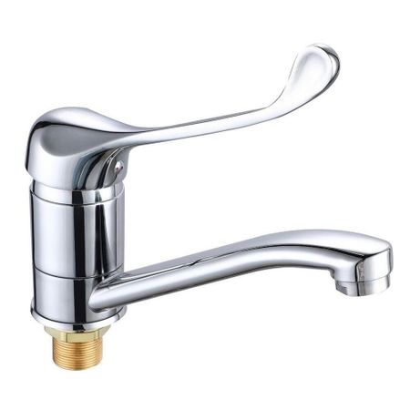 Смеситель для раковины РМС хром локтевой с поворотным изливом (РМС-Л1-004Г-15(R8))