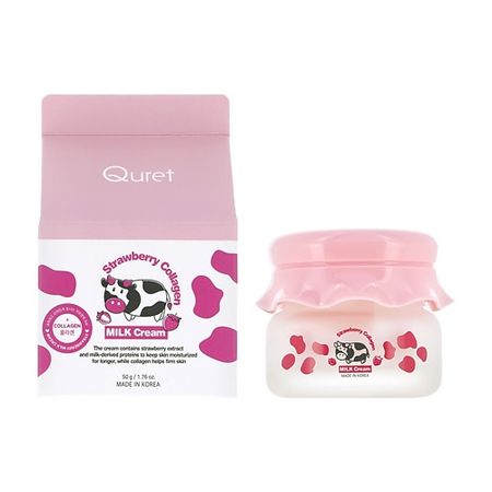 Крем для лица QURET Крем для лица с экстрактом клубники и коллагеном крем для рук cafe mimi colours fruit mix с коллагеном маслом манкетти и экстрактом инжира 50 мл