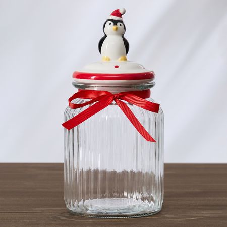 Емкость для хранения Рождественский джем/Christmas jam, пингвин рождественский   для фотобудки