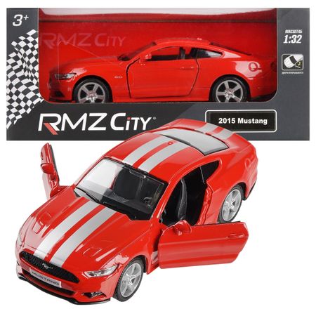 Машина металлическая RMZ City Ford Mustang GT 2015 with Strip, масштаб 1:37 Лицензионная модель. Фрикционный механизм.