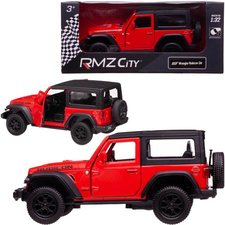 Машинка металлическая RMZ City Jeep Wrangler Rubicon 2021 закрытый верх, масштаб 1:39 Лицензионная модель. Фрикционный механизм.