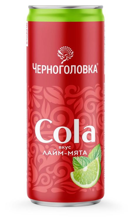 Напиток газированный Черноголовка Кола со вкусом лайма и мяты, 330 мл