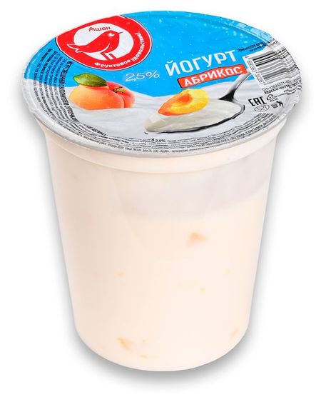 Йогурт АШАН Красная птица с абрикосом 2,5% БЗМЖ, 300 г
