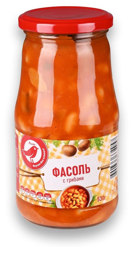 Фасоль белая АШАН Красная птица с лесными грибами, 530 г