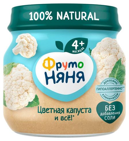 Пюре ФрутоНяня из цветной капусты с 4 мес., 80 г