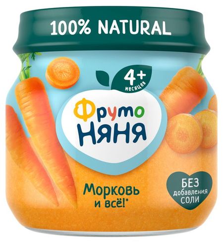 Пюре ФрутоНяня из моркови с 4 мес., 80 г