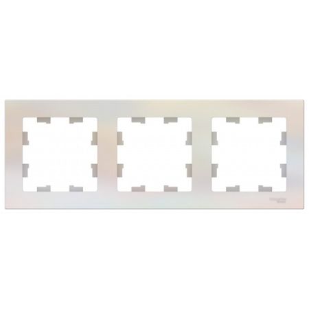 Рамка Systeme Electric AtlasDesign трехместная жемчуг (ATN000403)